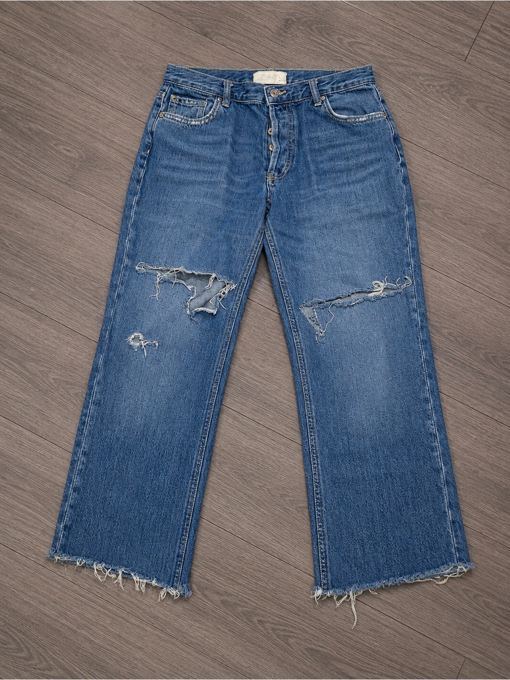 Free People We The Free Distressed Straight-Leg Jeans – Size 27